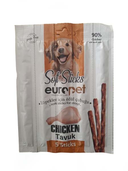 تشویقی سگ مدادی یوروپت با دوطعم گوشت و مرغ 5 عددی