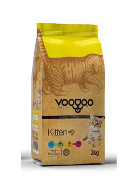 غذای خشک بچه گربه وودوو پت در وزن 2 کیلوگرم